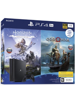 Игровая приставка Sony PlayStation 4 Pro 1Tb Black (CUH-7208B) + Horizon Zero Dawn Complete Edition + God Of War